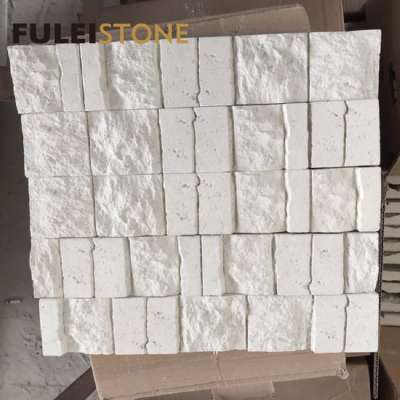 Splitted cream white sand beige limestone