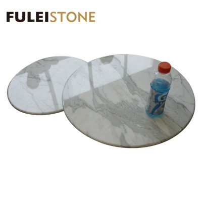 Factory Price Polished Natural White Calacatta Marble Coffee Table Tops