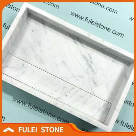 Wholesale customized natural white carrara marble stone washing basin